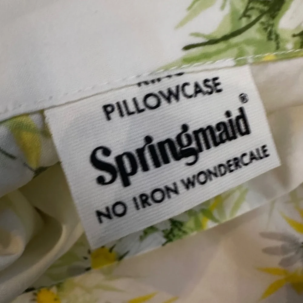 Vintage Springmaid Wondercale Daisy Floral Pillowcase King‎ 70s Retro Cottage